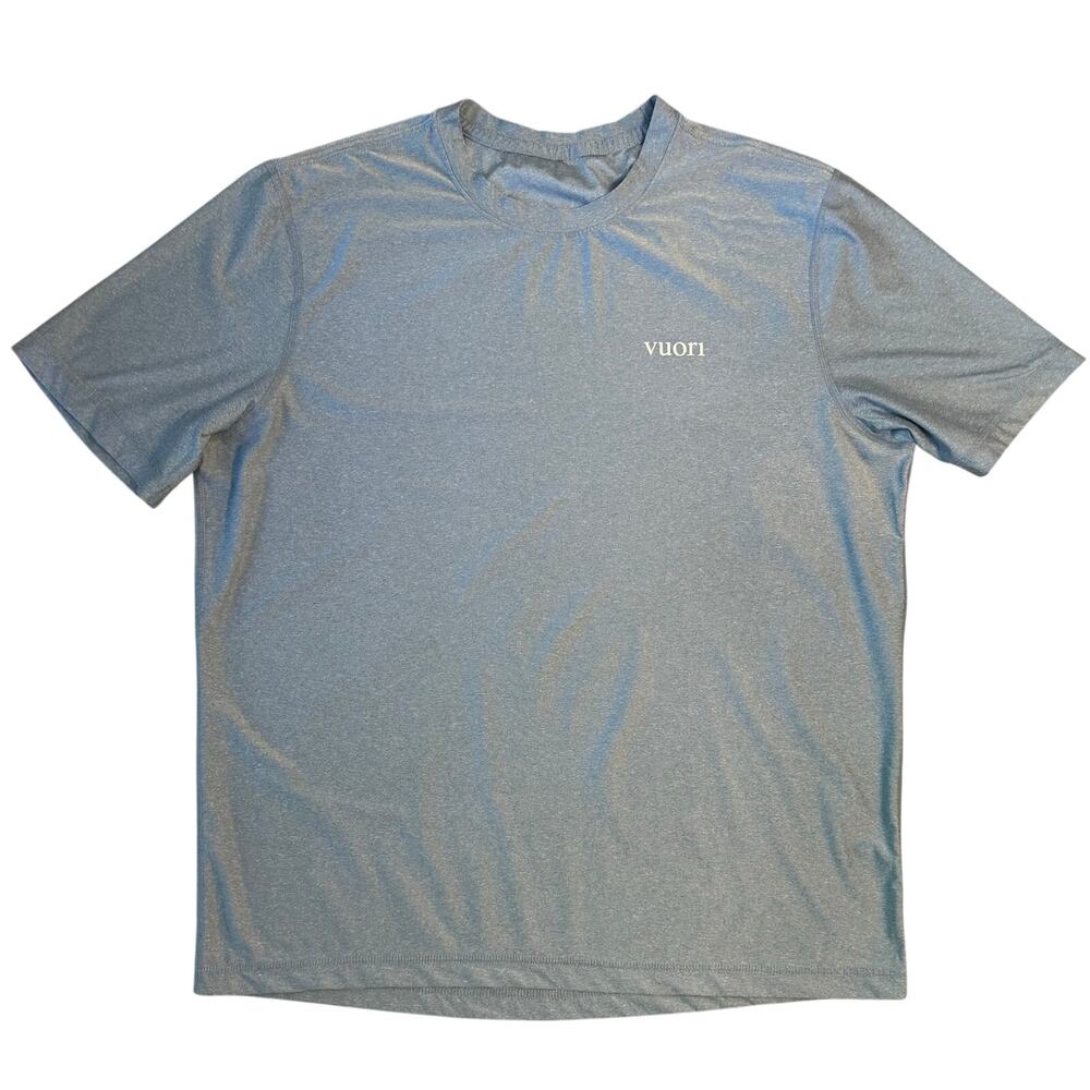 Vuori Uluwatu UPF 50+ Short Sleeve Shirt Logo REI Resort Beach Blue Unisex XL